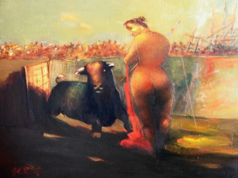 Женщина и бык