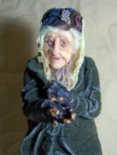 Авторская кукла "Старушка, просящая  ...