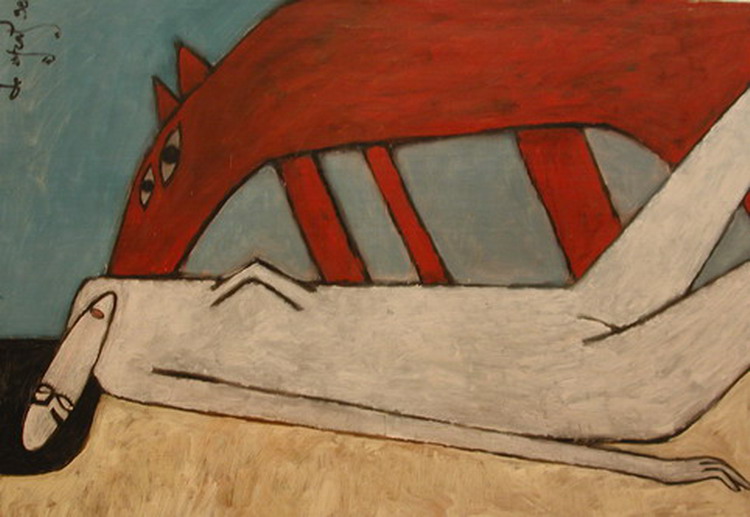 Женщина и зверь (лежащая и зверь)