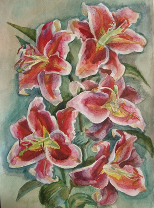 Яркие лилии.