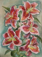 Яркие лилии.