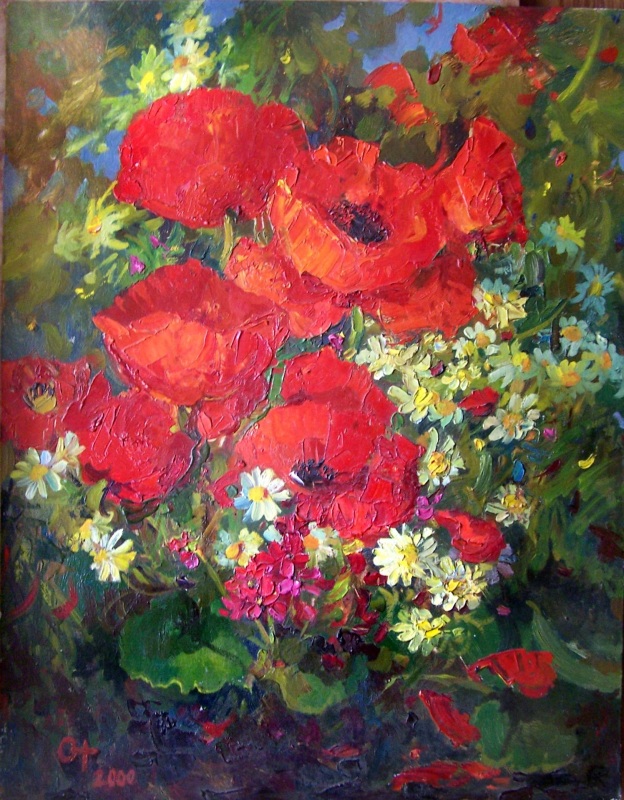 Маки в саду