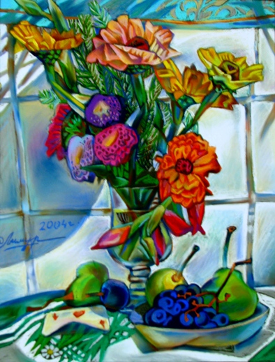 Натюрморт с виноградом.