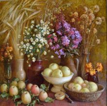 Цветы и яблоки
