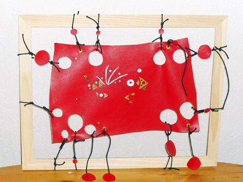 Коллаж из кожи