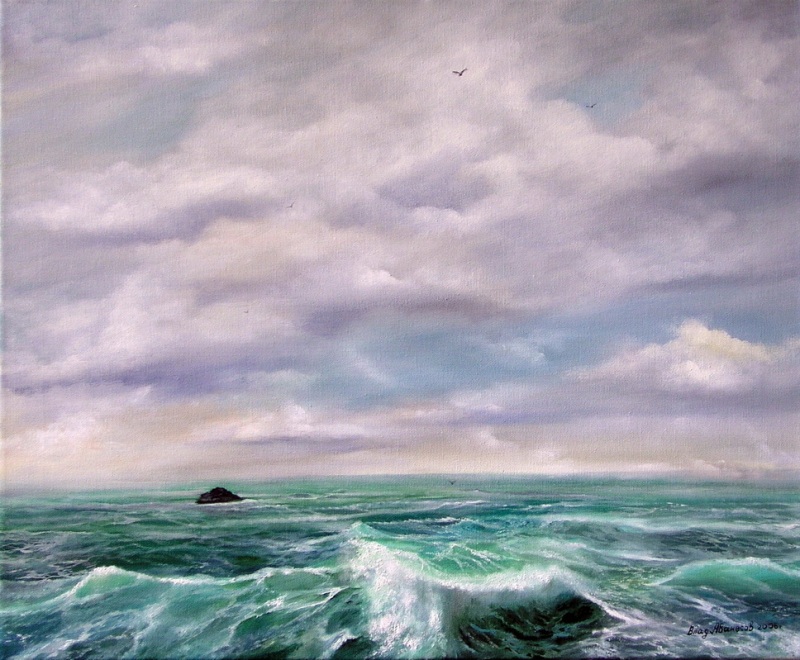 Море пасмурным утром