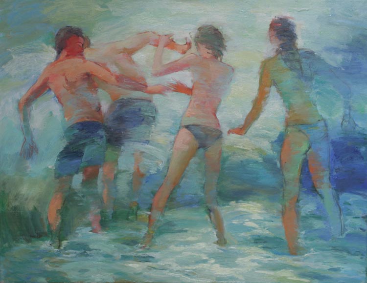 Купание  в  волнах