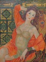 Девушка в красном халате