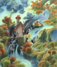 ДОМ И ОСЕНЬ. 2000, бумага, цв. карандаши, ...