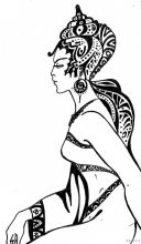 Женщина в национальном убранстве своей планеты