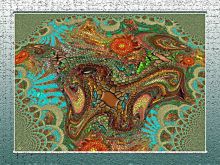 Щенок в саду