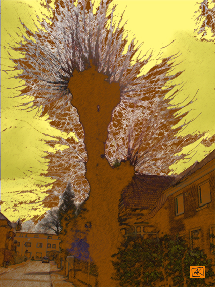 Baum auf gelb  Дерево на жёлтом