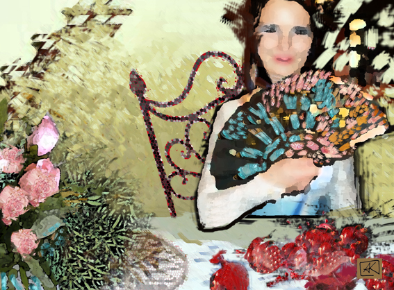 Mädchen mit Granat-Apfel    