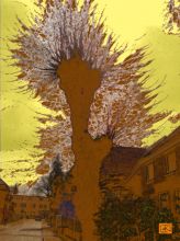 Baum auf gelb  Дерево на жёлтом