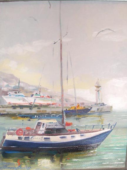 яхта в порту