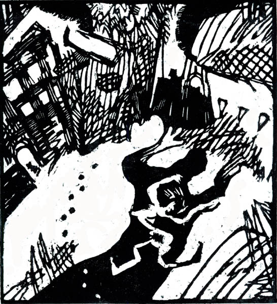 выбегая из подъезда