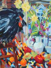 Натюрморт с черным петухом.