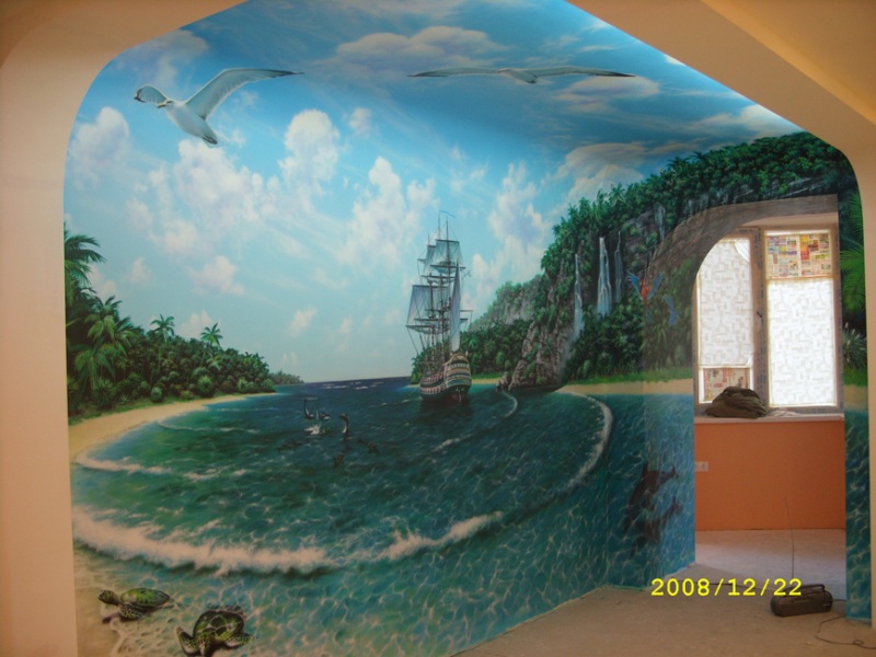 роспись стен и потолка в детской1