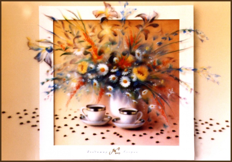 роспись стен в кафе.Имитация картины.