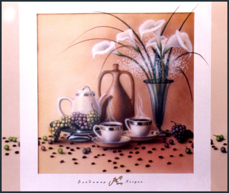 роспись стен в кафе.Имитация картины