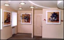 роспись стен в кафе.Имитация картин.