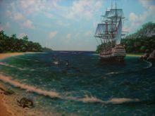 роспись стен и потолка в детской 2(фрагмент)