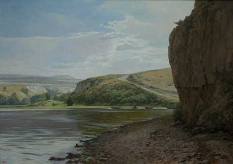 Пейзаж с лодками