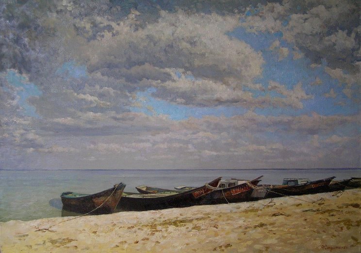 Рыбацкие лодки на Волге