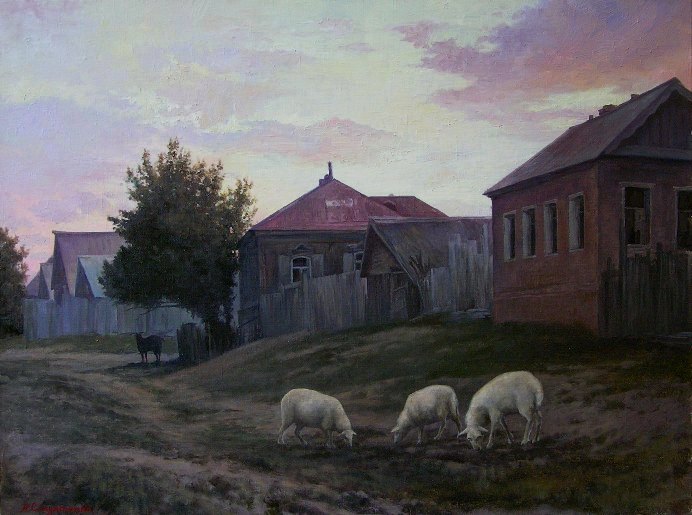 Закат в деревне