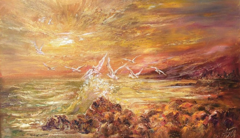 Закат на море