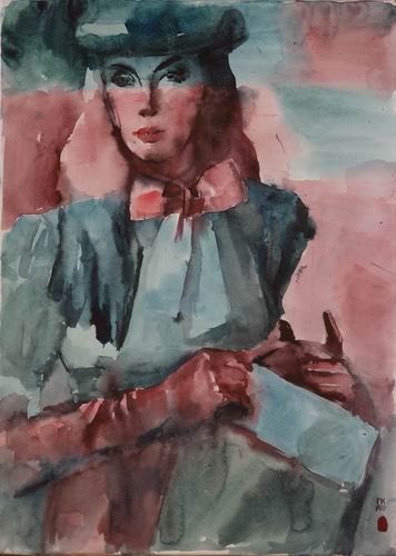 девушка в бирюзовом