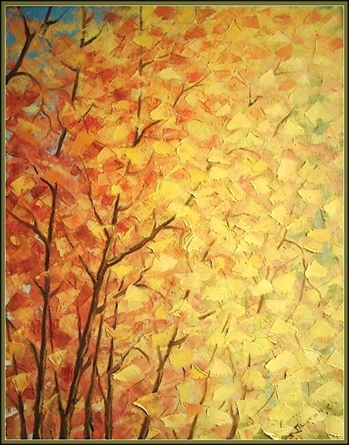 Горящая листва осени.