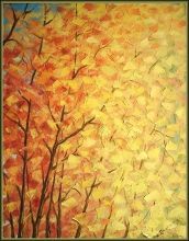 Горящая листва осени.