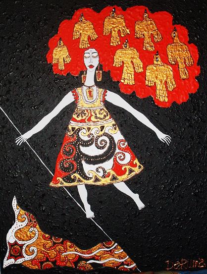 идущая по канату