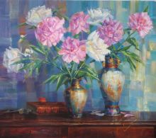 Пионы  в китайских вазах