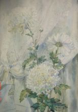  Белые хризантемы