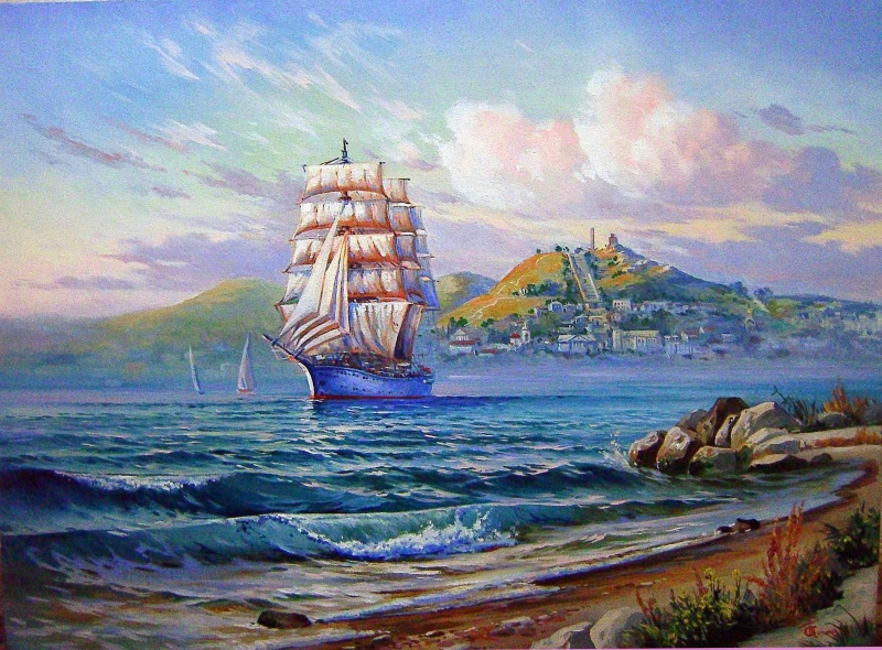 Туман.Первые лучи солнца