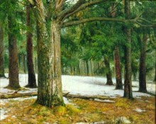 "Март. Деревья на косогоре". 1991 г.