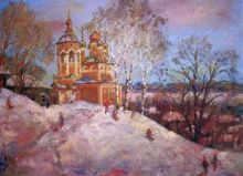 Зима в России.