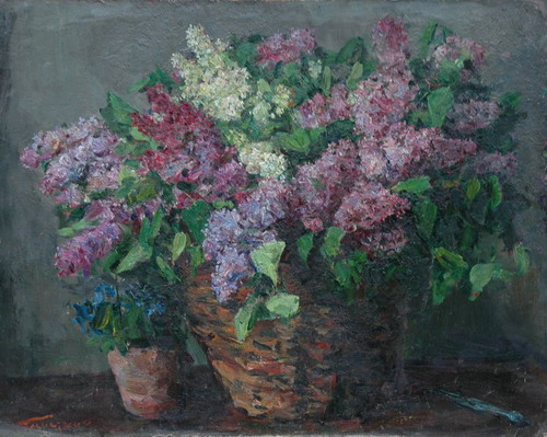 Сирень и незабудки