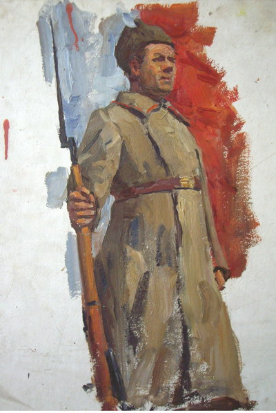 Красноармеец. (Эскиз к картине)