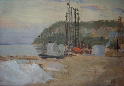 Вечер. Куйбышевская ГЭС.