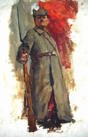 Красноармеец. (Эскиз к картине)