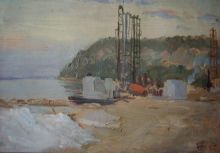 Вечер. Куйбышевская ГЭС.