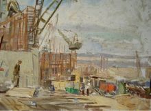 На стройке Куйбышевской ГЭС