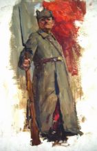 Красноармеец. (Эскиз к картине)