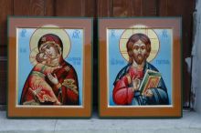 ВЕНЧАЛЬНАЯ ПАРА  ( на азуритном фоне)