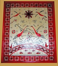 Доска. Мезенская роспись