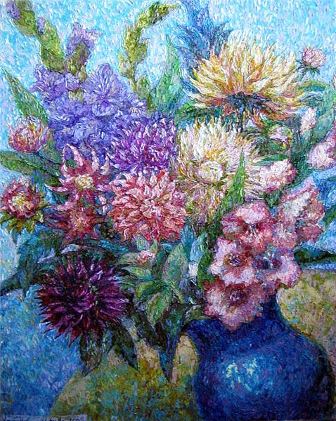 георгины и гладиолусы