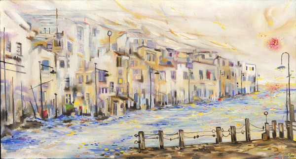 Закат над старой набережной